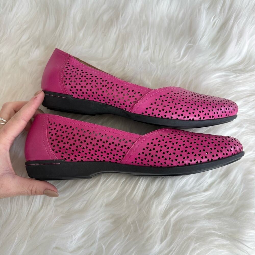 Dansko | Neely Flats Pink Perforated Leather Comfort Cut-Out Ballet Fuchsia 39 9 - Picture 6 of 9